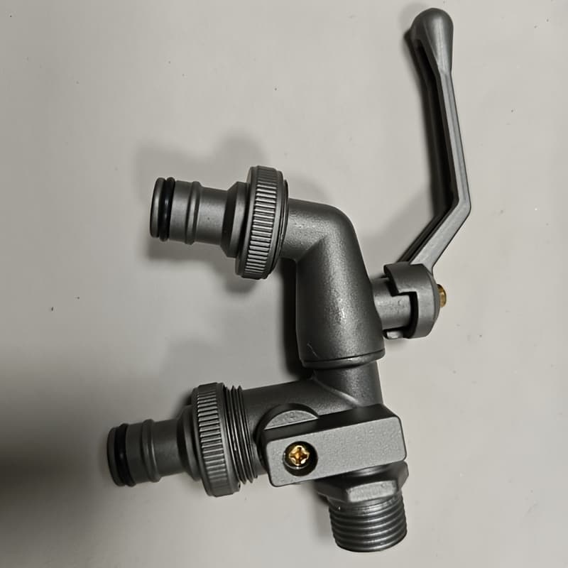 TEMU All-copper Outdoor Faucet, With Function, 1 In And 2 Out, Suitable For Courtyard Garden Washing Machine, Double Water Outlets And Double Heads, For Outdoor Watering