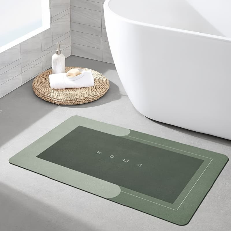 TEMU 1pc Of Extremely Soft And Absorbent Non-slip Bathroom Rug - Diatomaceous Earth Bath Mat, Floor Mat For Doors, Kitchen Door Mat, Absorbent Bathroom Mat With Water