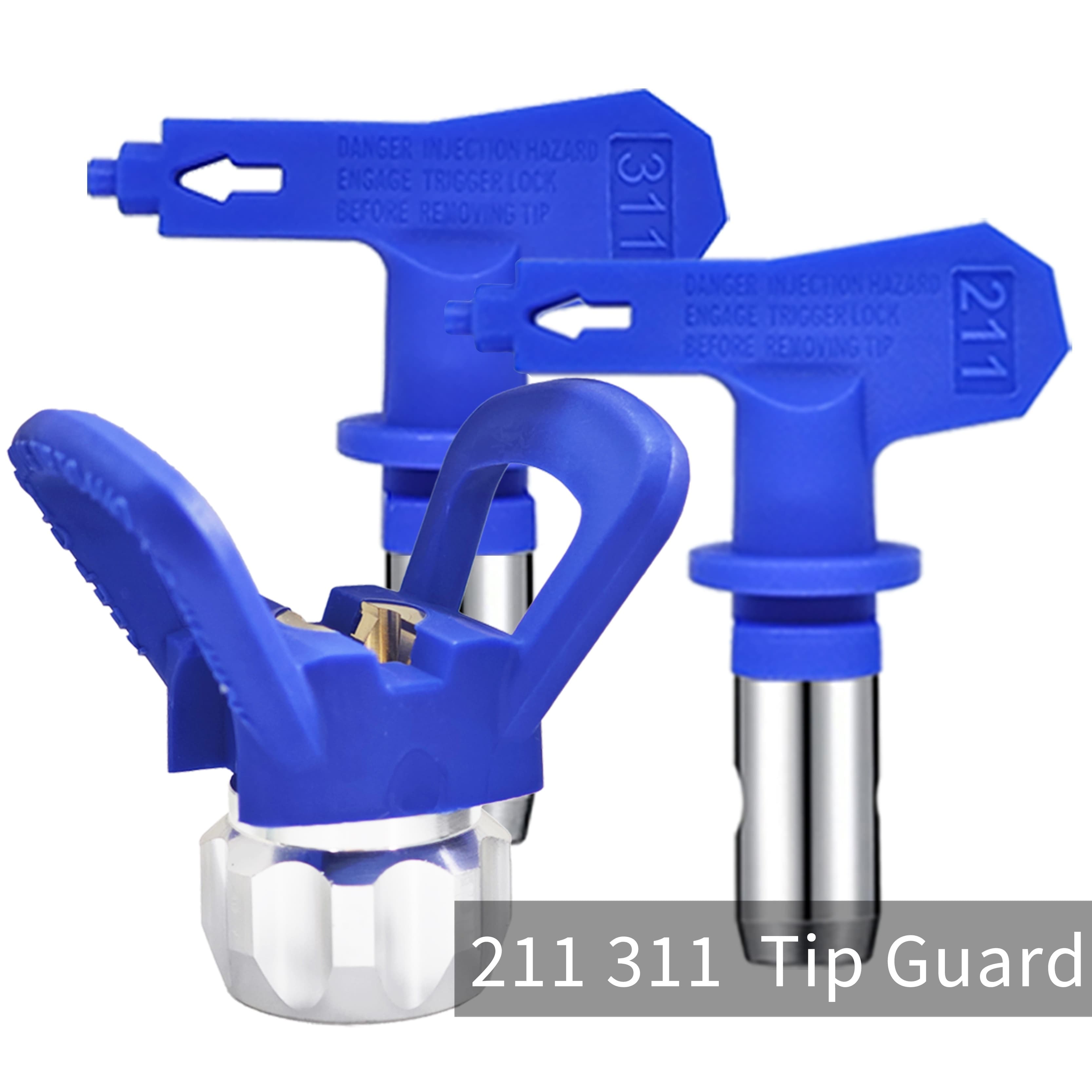 TEMU 3pcs Reversible Spray Tip And , Airless Spray Nozzles For Airless Paint Spray Guns And Airless Sprayer Spraying Machine, Blue Wear-resistant Models, For Homes Buildings Decks Or Fences(211,311,)