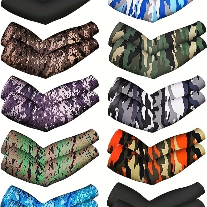 TEMU Ten Pairs Of Dual Cooling Arm Sleeves, Designed For Genders, Ideal For Activities Like Running, Cycling, Driving, And Other Outdoor