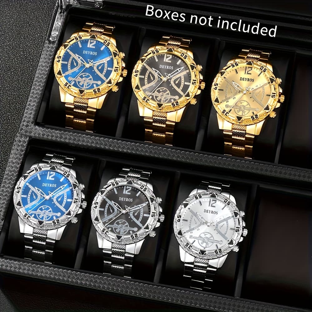 TEMU 6pcs/ 3pcs 's Fashion Personalized Round Quartz Watch Combination Set For Daily Wear, Parties, Valentine's Day, Easter, Christmas, Halloween, Ramadan, Gifts For