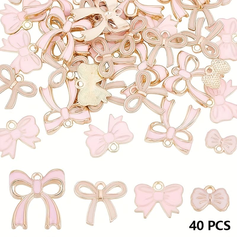 TEMU 40pcs Of Enamel Bow Accessories, Suitable For -making Projects