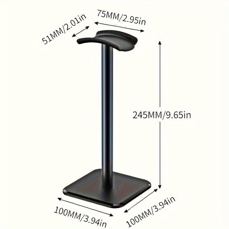 TEMU Single Piece Black Headphone Stand For Displaying Headsets, Storing Earphones, And Holding Mobile Devices And Additions; A Multifunctional And Detachable Holder