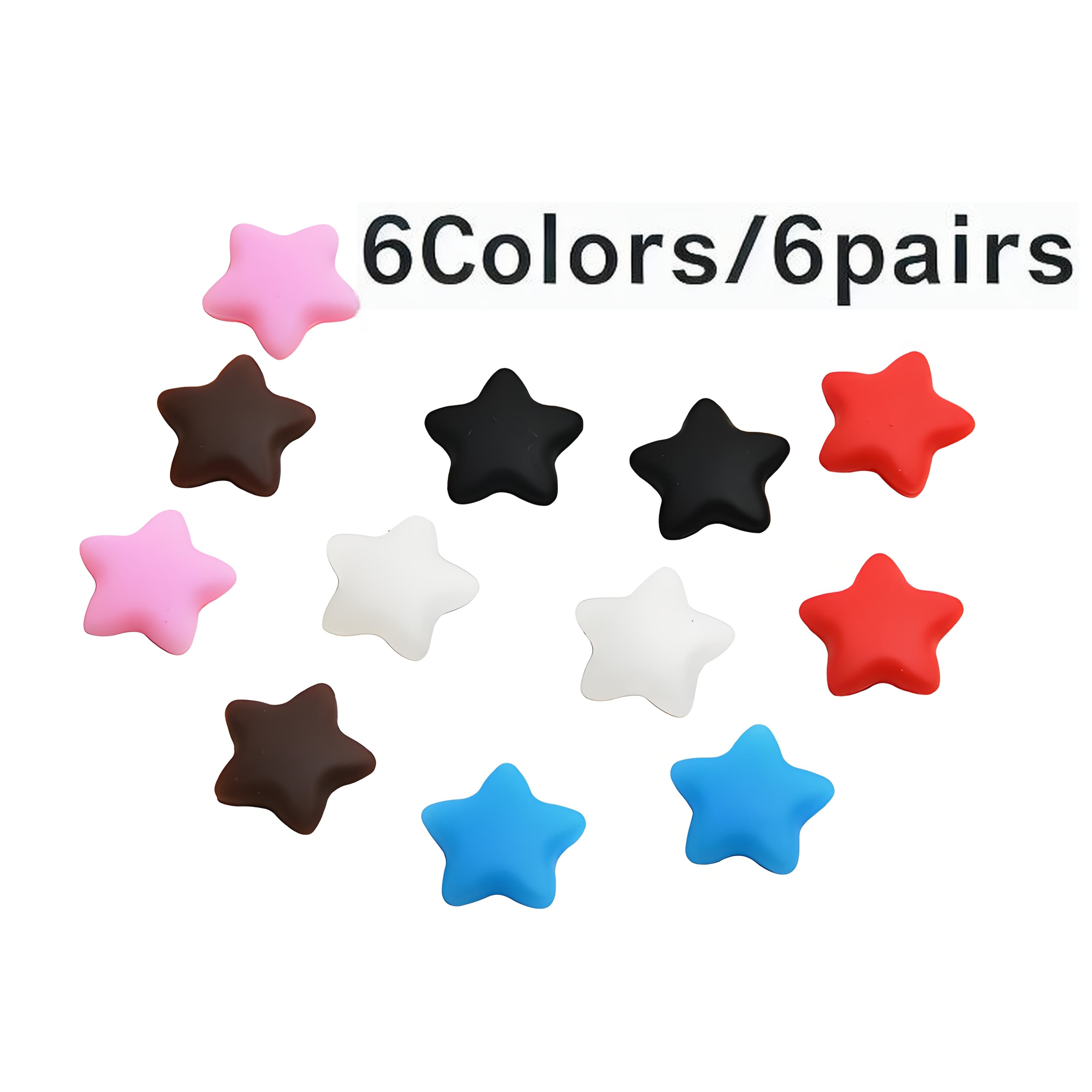 TEMU 6 Colors/6 Pairs Silicone Anti-slip Ear Hooks Star Ear Pads Glasses Additions Anti-falling Insertable Ear Hang Mirror Leg Fixer