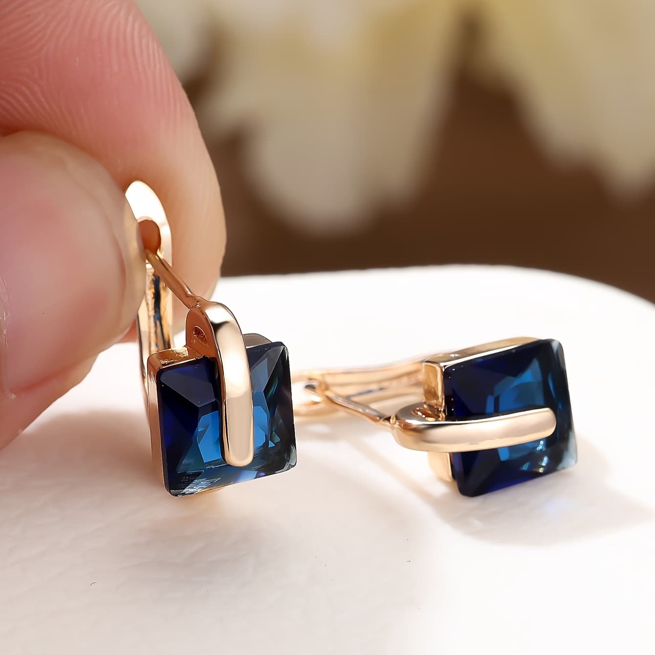 TEMU 1 Stone Golden Color Earrings For Ethnic Style Vintage Wedding Earrings Jewelry, For Teenager