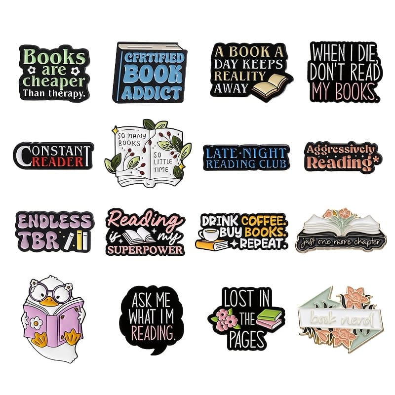 TEMU 16pcs Gillna Cartoon Badge - Cute Enamel Brooch - Colorful Collar Metal Pin - Shirts, Bags, Fashion Accessories - Perfect Gift For Who Love Collecting