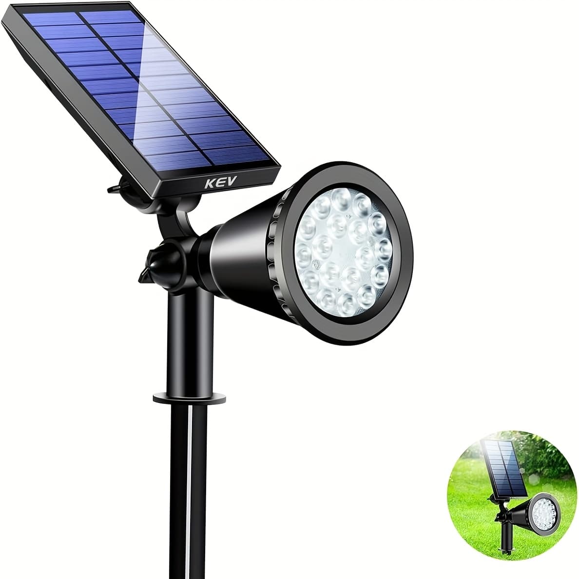 TEMU Adjustable Solar Spotlights Outdoor, 18 Led Landscape Lights, 8 Color Gradient , Energy Lighting, Suitable For Gardens, And , Solar Outdoor Lights