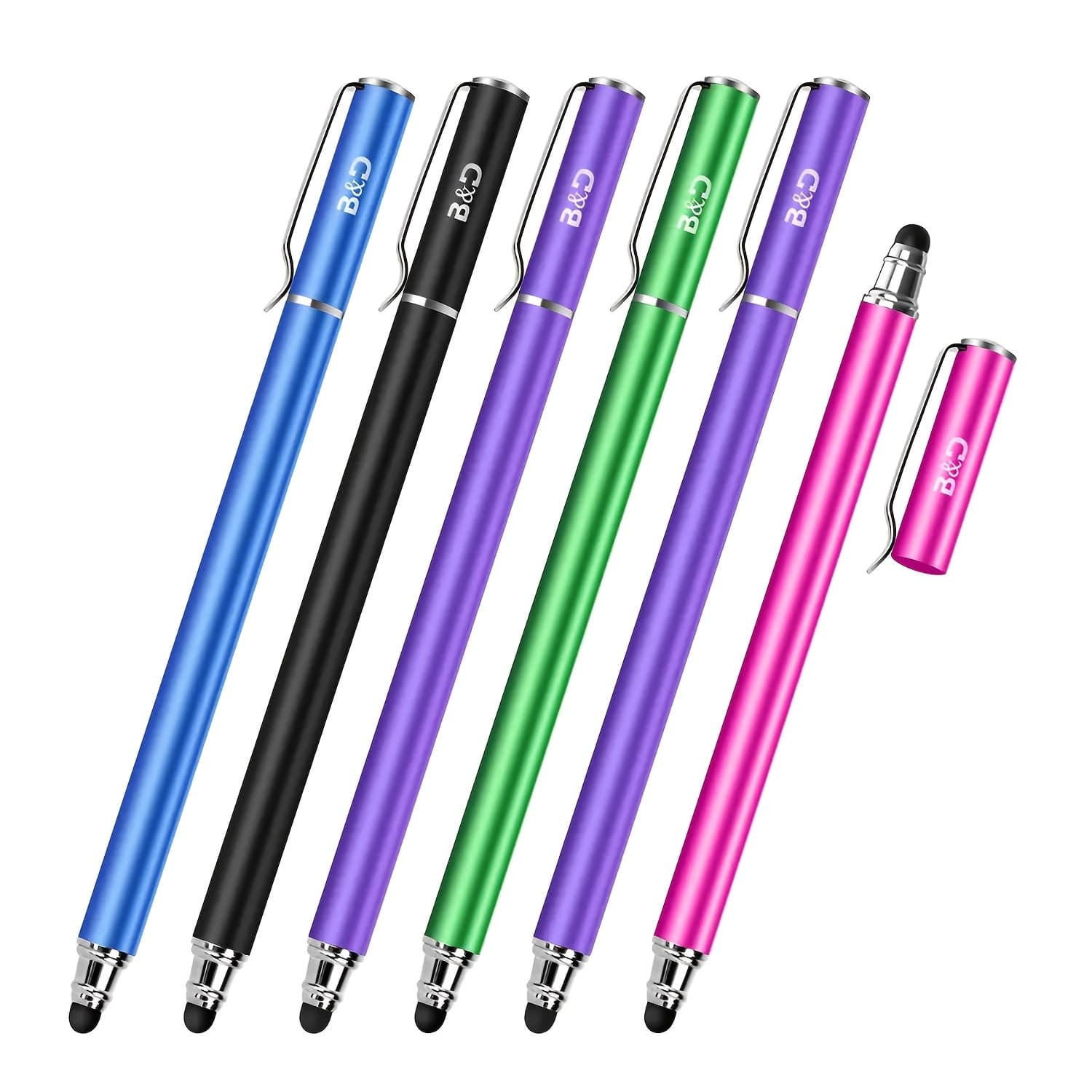 TEMU Meko 6pcs Capacitive Stylus/ 2-in-1 Universal Touch Screen Pen For Screen Tablets/cell Phones With 30 Extra Replaceable Soft Rubber Tips July 4th Gifts