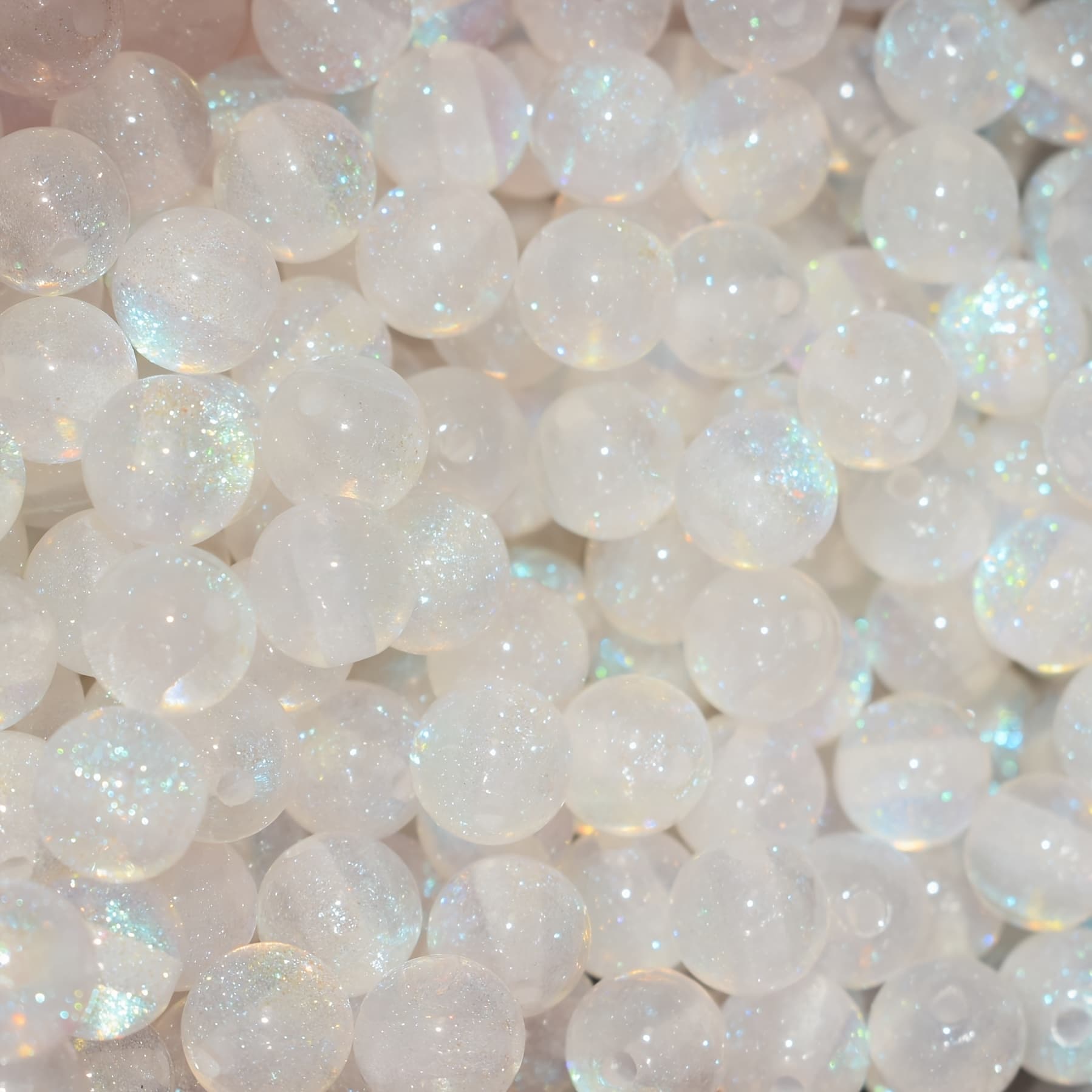 TEMU 40pcs 10mm Sparkling Resin Beads - Round Loose Beads For Diy Bracelets, Jewelry Making & Crafts - Perfect & Friendship Gift, Jewelry Accessorie