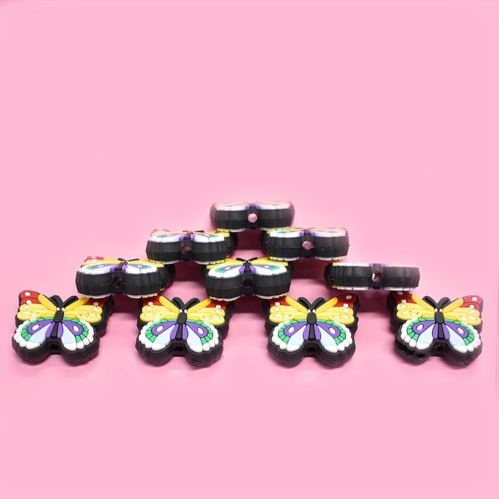 TEMU A Set Of 10 Colorful Plastic -shaped Beads, Perfect For Decorating Pens, Excluding The Pen Itself