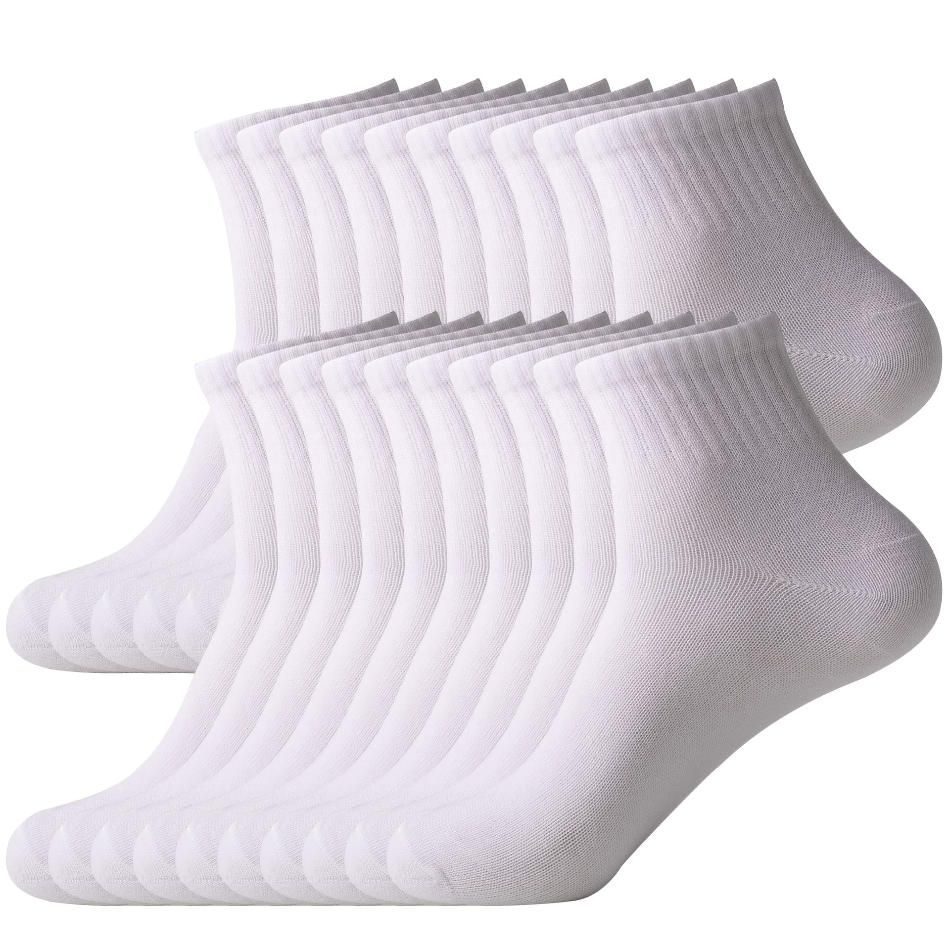 TEMU Pack Of 20 Pairs Men's Socks, Mid-calf Sports Socks