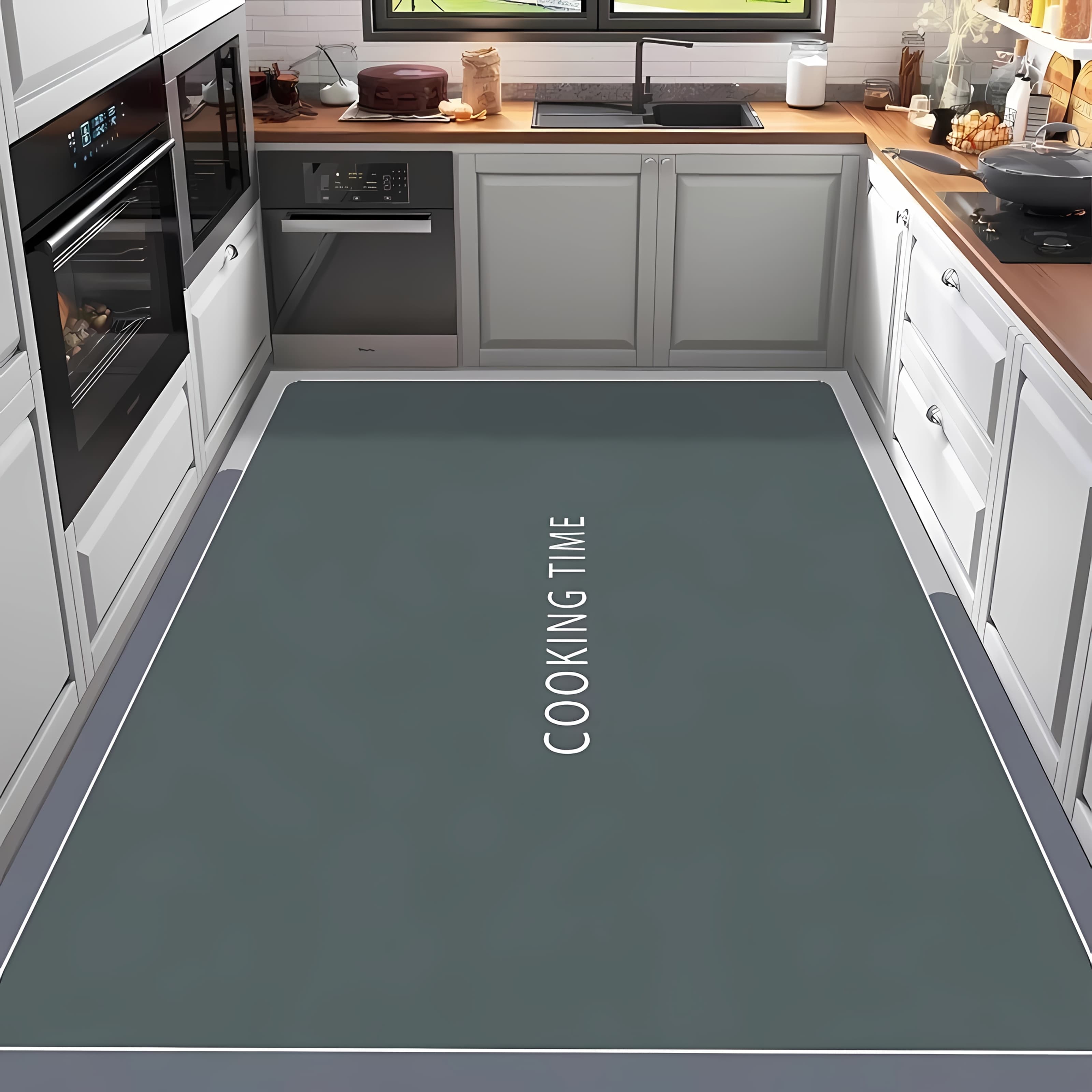 TEMU Kitchen And Bathroom Floor Mats | Fully Cover Non Slip, Absorbent, Oil Absorbing, Diatomaceous Earth Carpets, Machine Washable, Backing