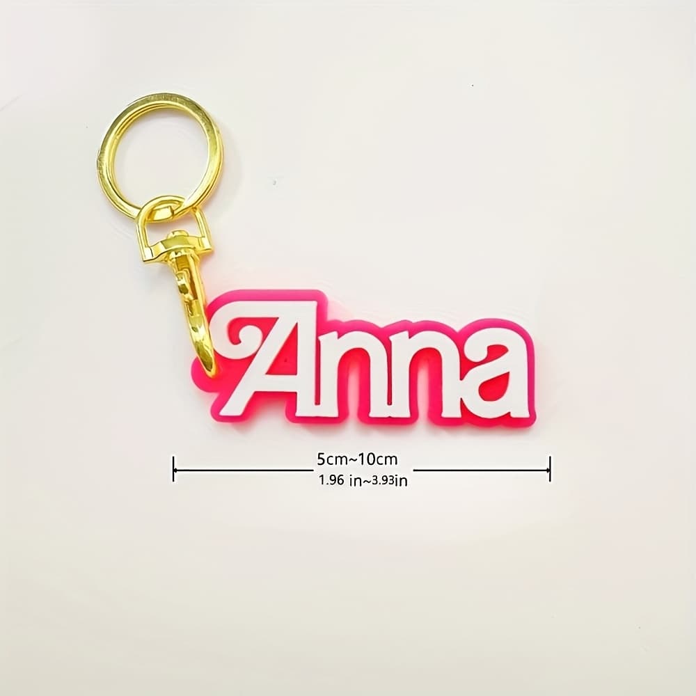 TEMU Single Custom Acrylic Name Keychain - Circular , Two-tier Letter Style, In Golden/silvery/rose , Ideal For Back-to-school, Backpack Adornment, And Gifts For Birthdays & Anniversaries