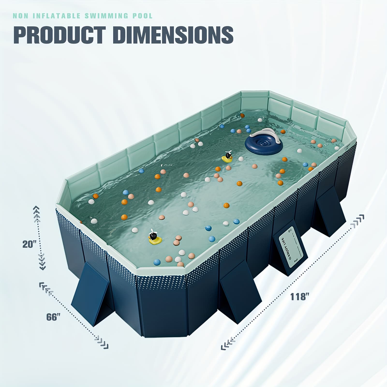 TEMU Upwell Swimming Pool, Large-sized Swimming Pool, Courtyard Swimming Pool, Multiple Model Options, Pvc Thick Fabric, Suitable For Outdoor Leisure, Courtyard Sunbathing, Use For Water Parties