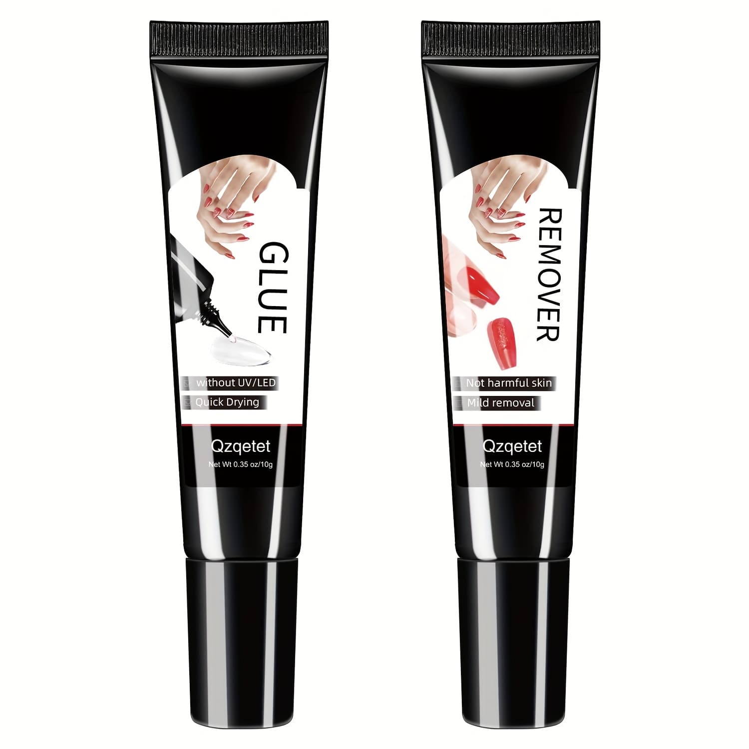 TEMU Nail Glue 10g With Adhesive Remover Set, Suitable For Acrylic Nail Press Nails, Comes With 10g Glue To Remove Fake Nails, Super Glue Remover