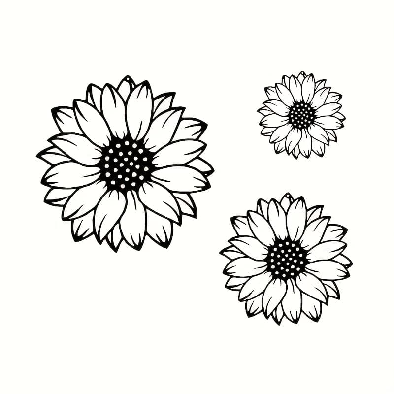 TEMU Collection Of 3 Metal Sunflower Wall Decorations, Perfect For Rustic Garden Aesthetics, Designed For Outdoor Fence Display, Great For Enhancing The Decor Of Living Rooms, Bedrooms, , And Patios
