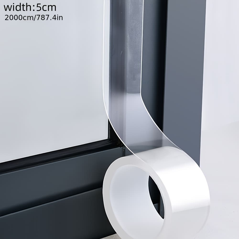 TEMU Transparent Window Weather Sealing Tape, Clear Window Draft Isolation Sealing Film Tape For Door Draft Stopper Adhesive Tape, Doors Windows And Shower Glass
