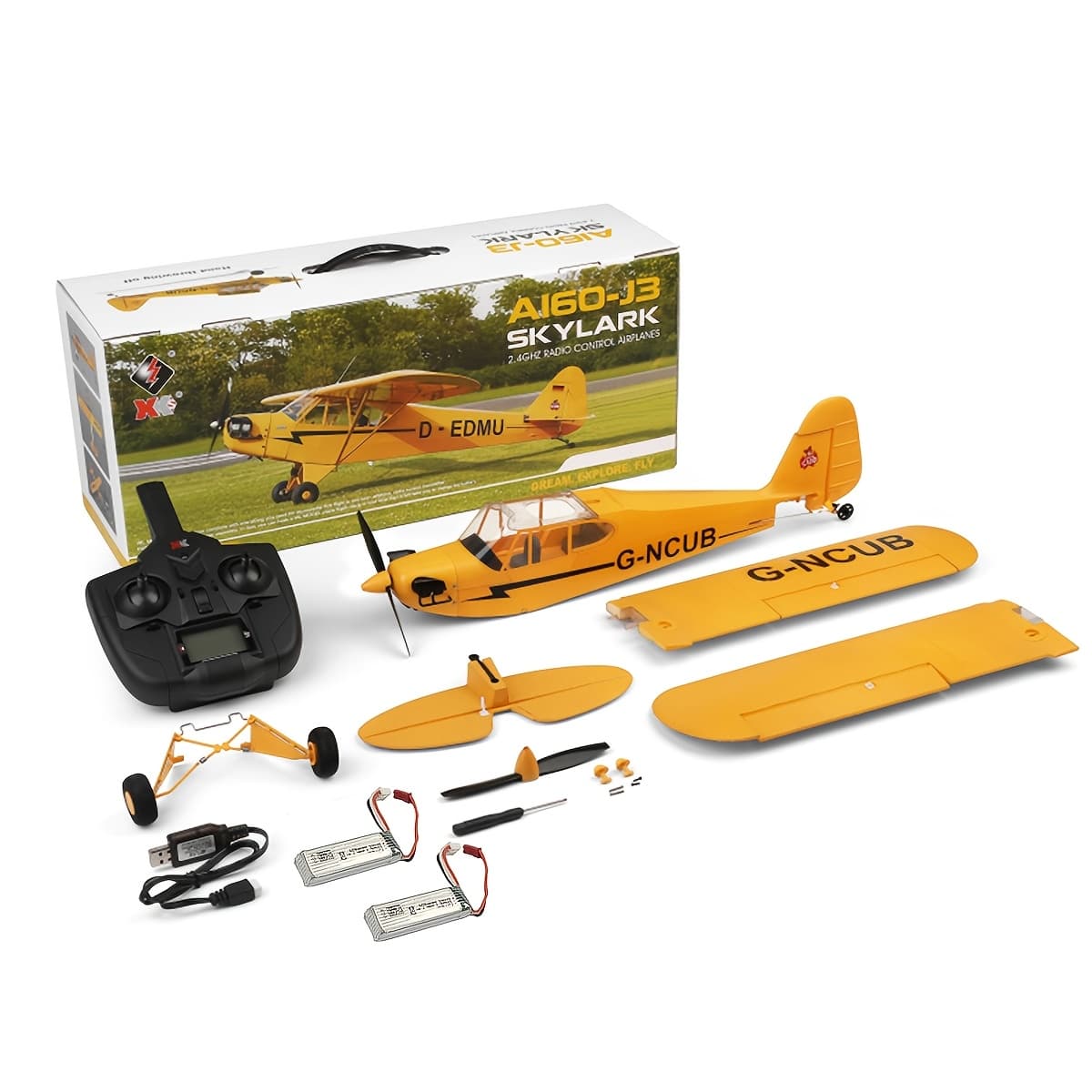 TEMU Wltoys Xk Rc Airplane | 650mm Wingspan, 2.4g Radio Control, 3d/6g Brushless Motor, Foam Material, 150m Flight Range, Includes 2 Batteries