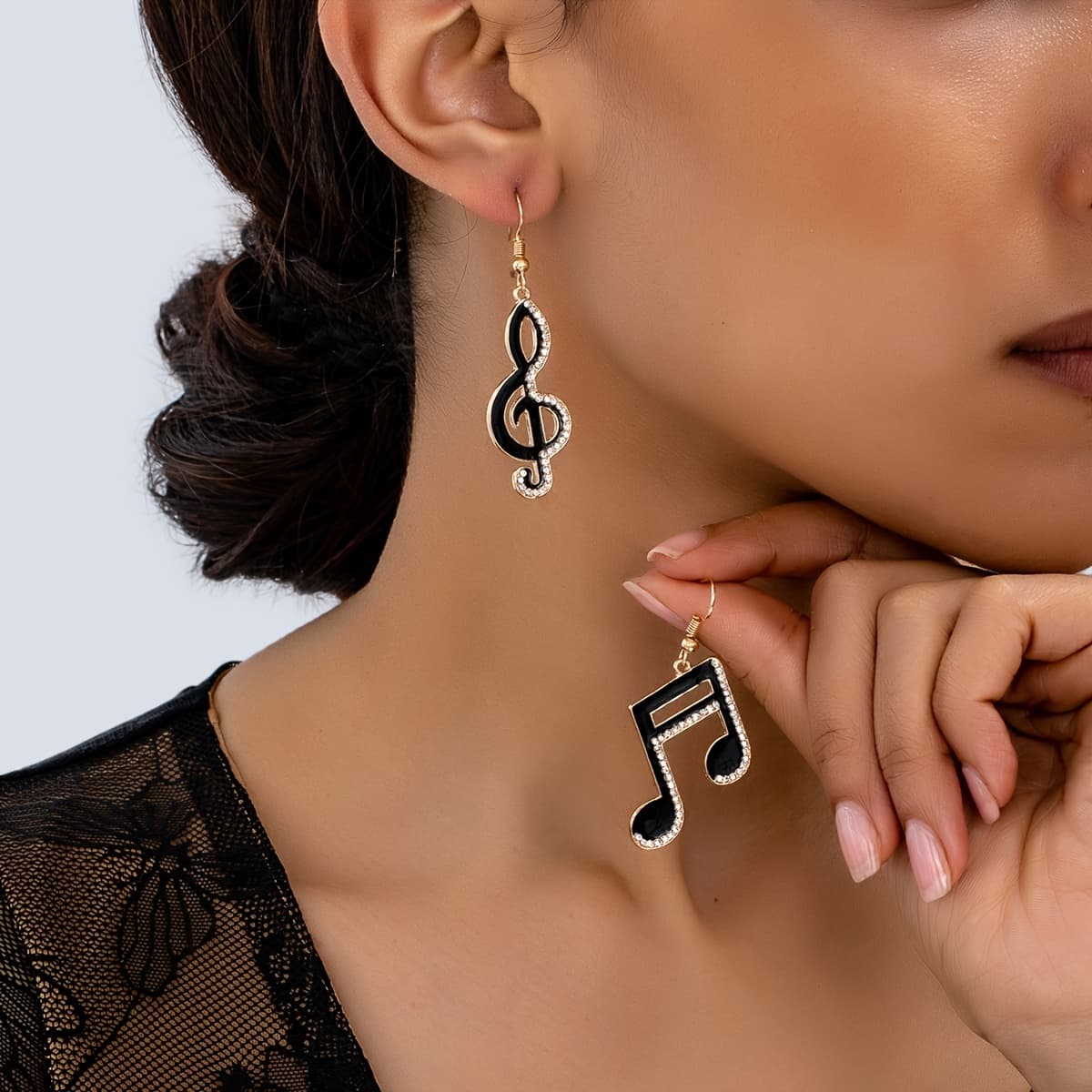 TEMU Latest Trendy Musical Note Earrings, For Teenager