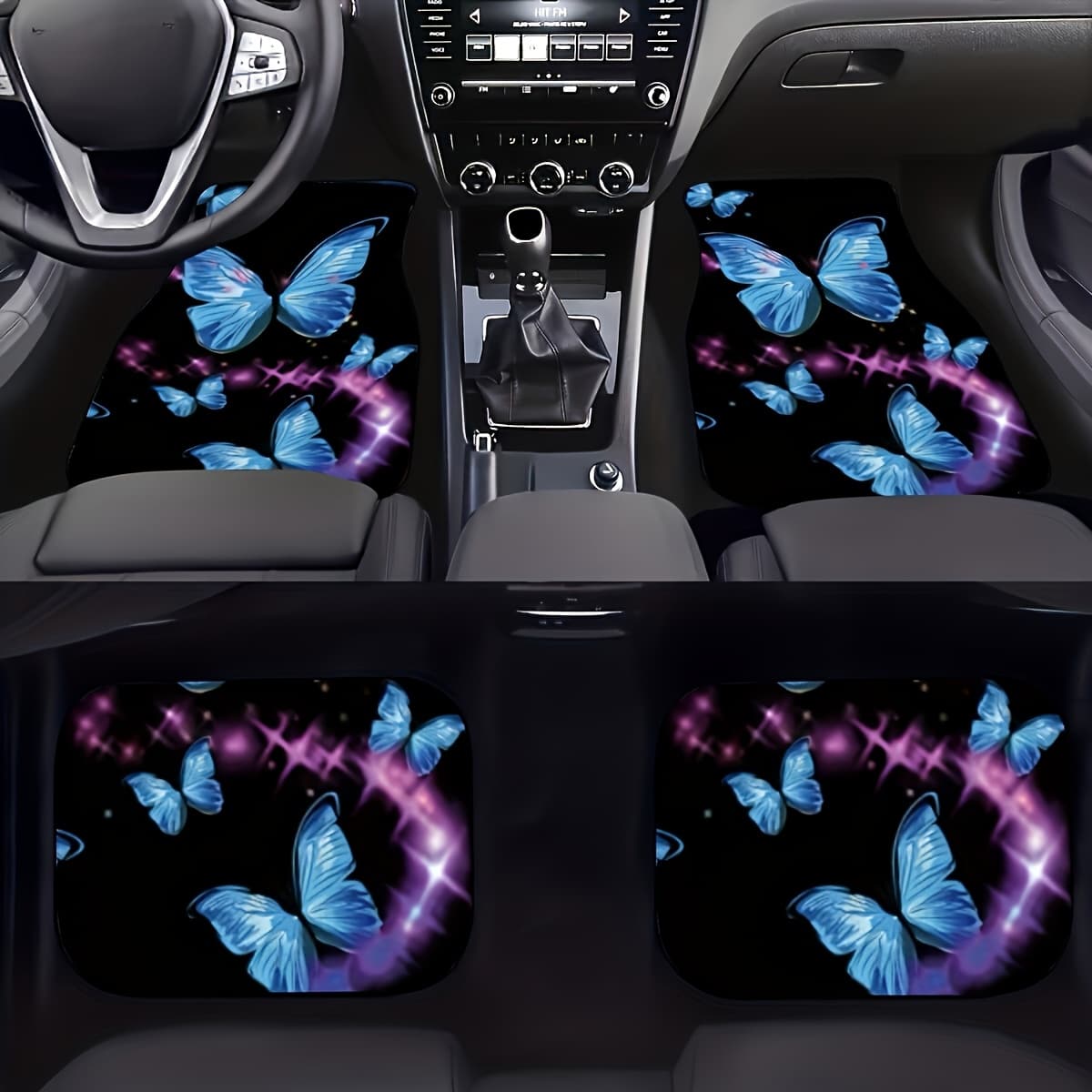 TEMU Suitable For All Car Models, 4 Sets Of Theme Pattern Car Floor Mats, Vehicle Floor Mats, With Anti-slip Base, Easy To Clean Car Interior Accessories