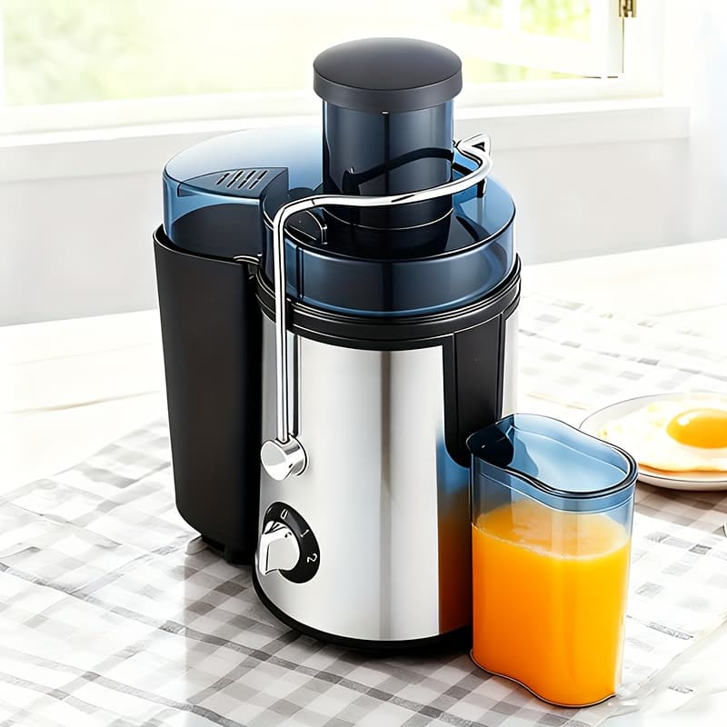 TEMU Extra-large Feeding Port, Whole Fruits Put In , 22000 Rpm Rotation, 5pcs Design, Knife Net, Filter Net, Two- For Hard And Soft Fruits And Vegetables, Centrifugal Fruit Juicer