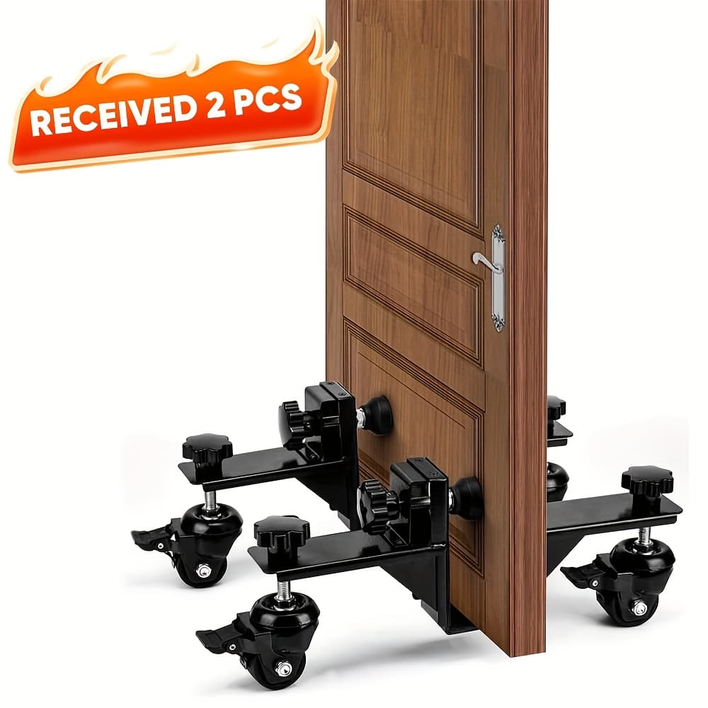 TEMU 2pcs Saker Heavy-duty Door Installation Kit With Door Dolly & Lifter - Compatible For 0.8 To 2.36 Inch Pre-hung, Slab, Front Doors - Buy 1 Get 1 Free Door Installation Tools, Door Lifter System