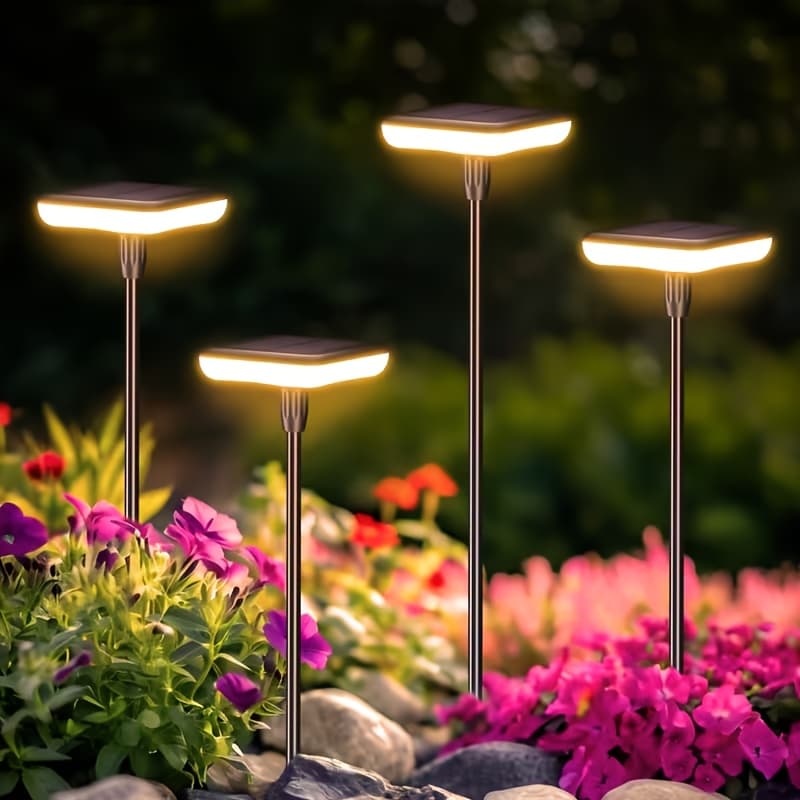 TEMU Solar Garden Lights - Tall 31" Pathway Lights With Auto For Yard Outside Patio Path Lawn - Up To 12 Hours Long-lasting And thumbnail 2