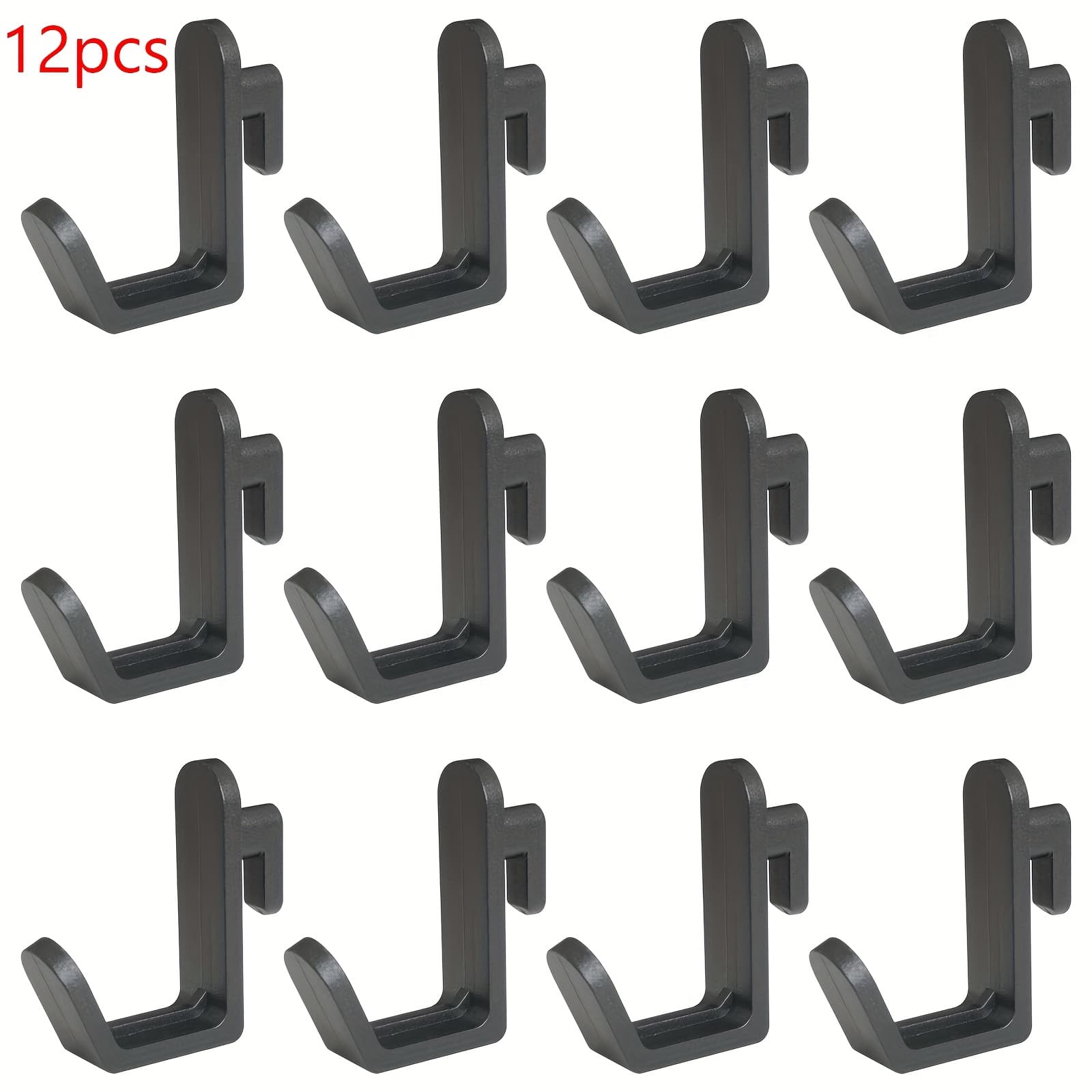 TEMU Black Metal Pegboard J Hooks - Contemporary Wall-mounted Tool Display & Storage Holders, Durable Garage Craft Office Organizer Hangers For Workshop Accessories, Minimalist Hook Design