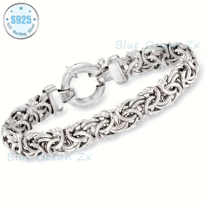 TEMU 925 Sterling Silvery 6mm Classic Bracelet, Unisex, Gifts For Her, He, Husband, Wife, Holiday Gifts, Gift Box Included