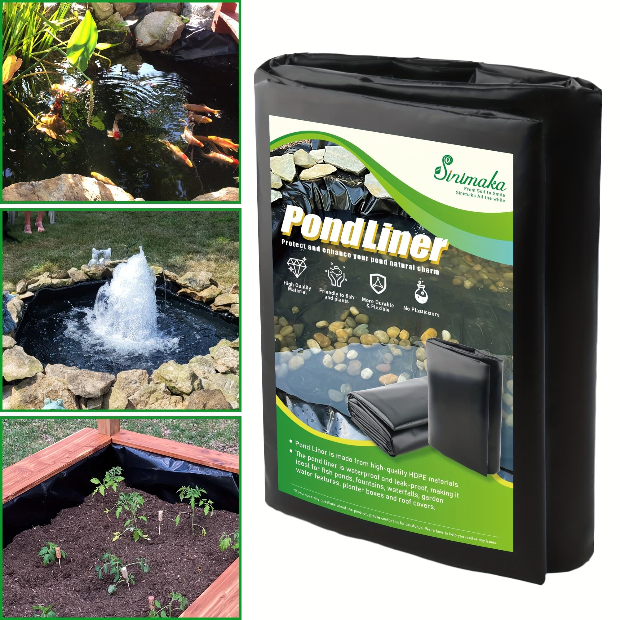 TEMU Pond Liner, 84 X 120 Inch Hdpe Liners For Outdoor , Pond Liners For Koi, Fish, Water Garden, Fountain, Waterfall