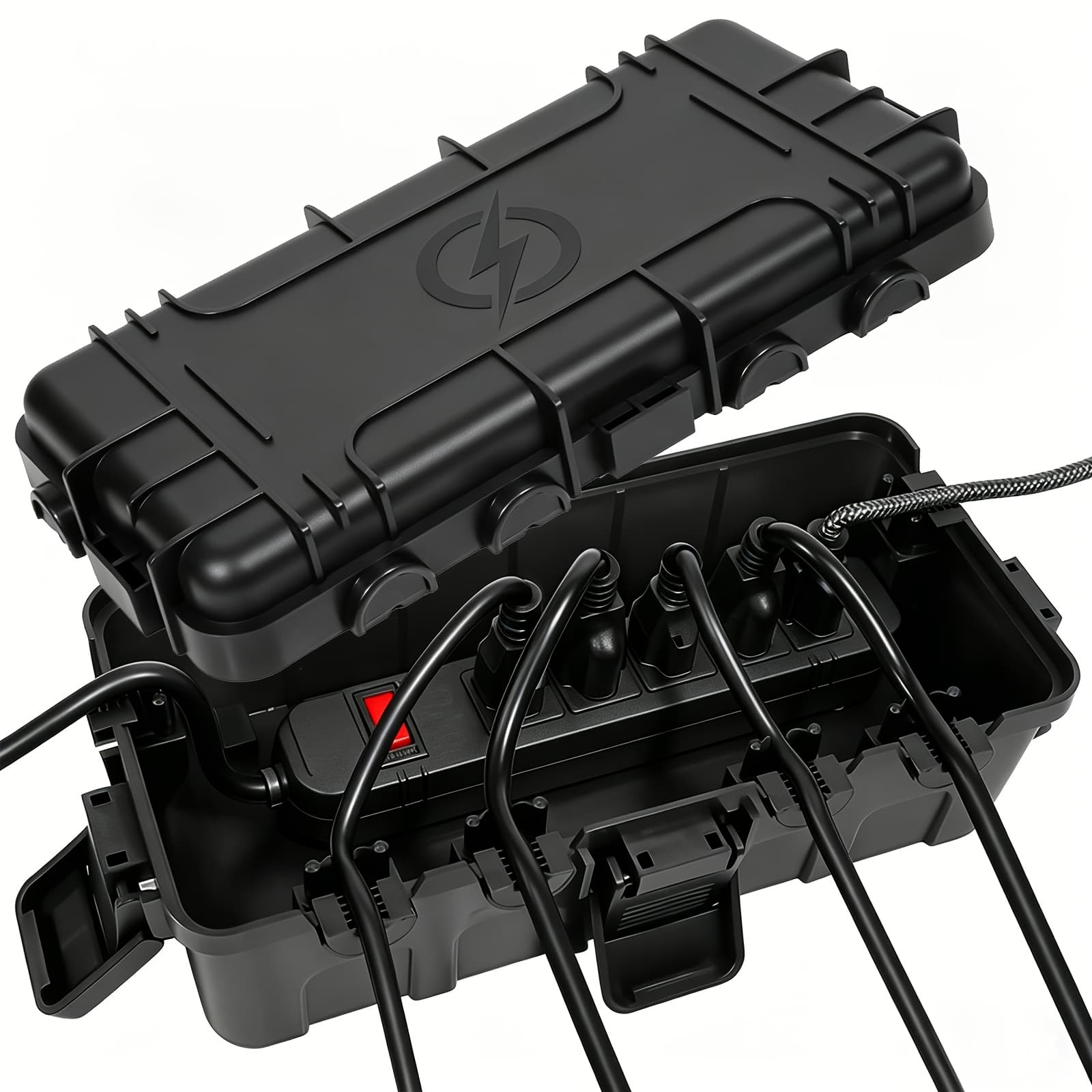 TEMU Medium Outdoor Electrical Box, Connection Box W/6 Cable Entry, Extension Cord Cover Protect Your Outdoor Supplies