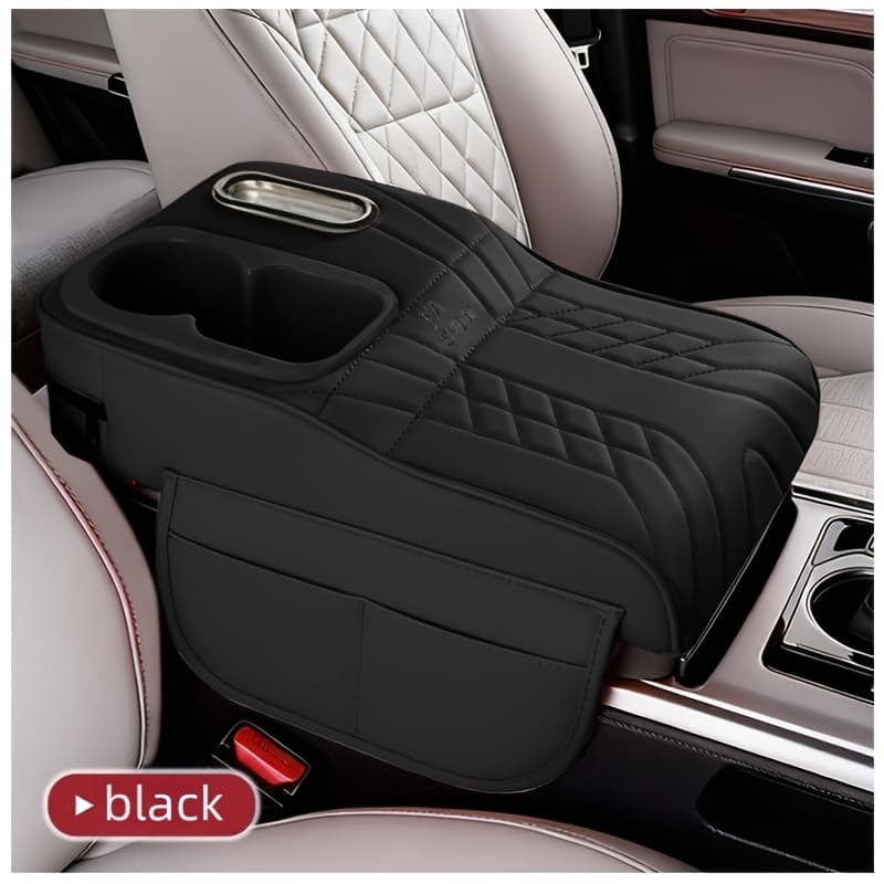 TEMU A Car Center Armrest Pad Designed To Height, Featuring A Tissue Box And A Cup Holder, In Colors For Storage