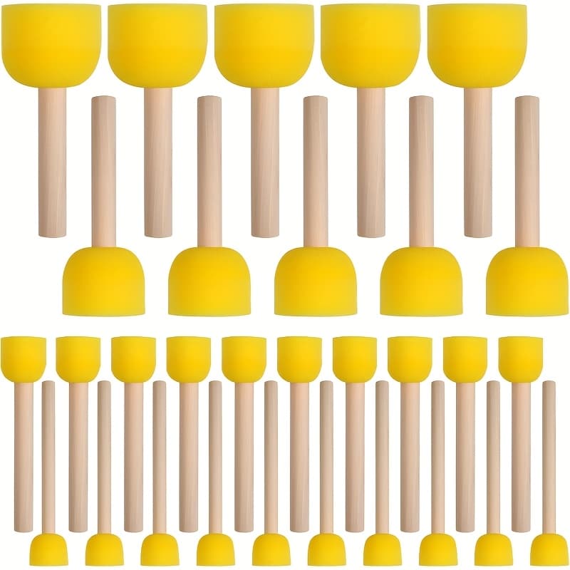 TEMU 20pcs Round Sponge Brush Set, Acrylic Paint Sponges For Painting, Art And Craft Tools (4 Sizes) Diy Painting Kit