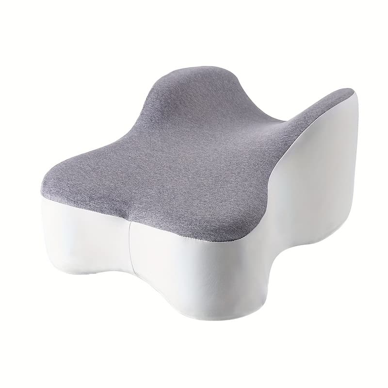 TEMU Memory Foam Knee Pillow For Side Sleepers – Long 14'' Leg Support Cushion, Knees Separated. With Washable Breathable Cooling Cover In Large Gray - During Pregnancy And , Contoured Shape,