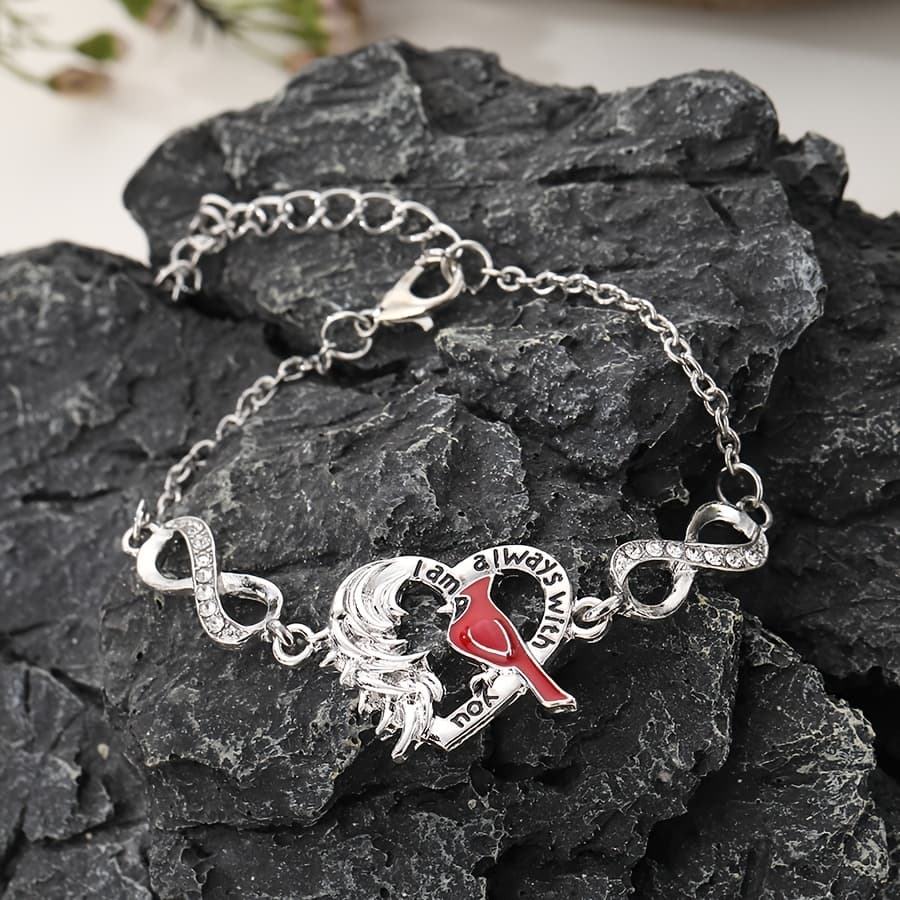 TEMU 1pc Fashion Bracelet, Heart Bracelet, Bird Bracelet, Bird Bracelet, Cute Bracelet, Wing Bracelet, Fashion Jewelry, Exquisite Jewelry, Elegant Gift, Gift For Love, Christmas Gift, Festival Gift