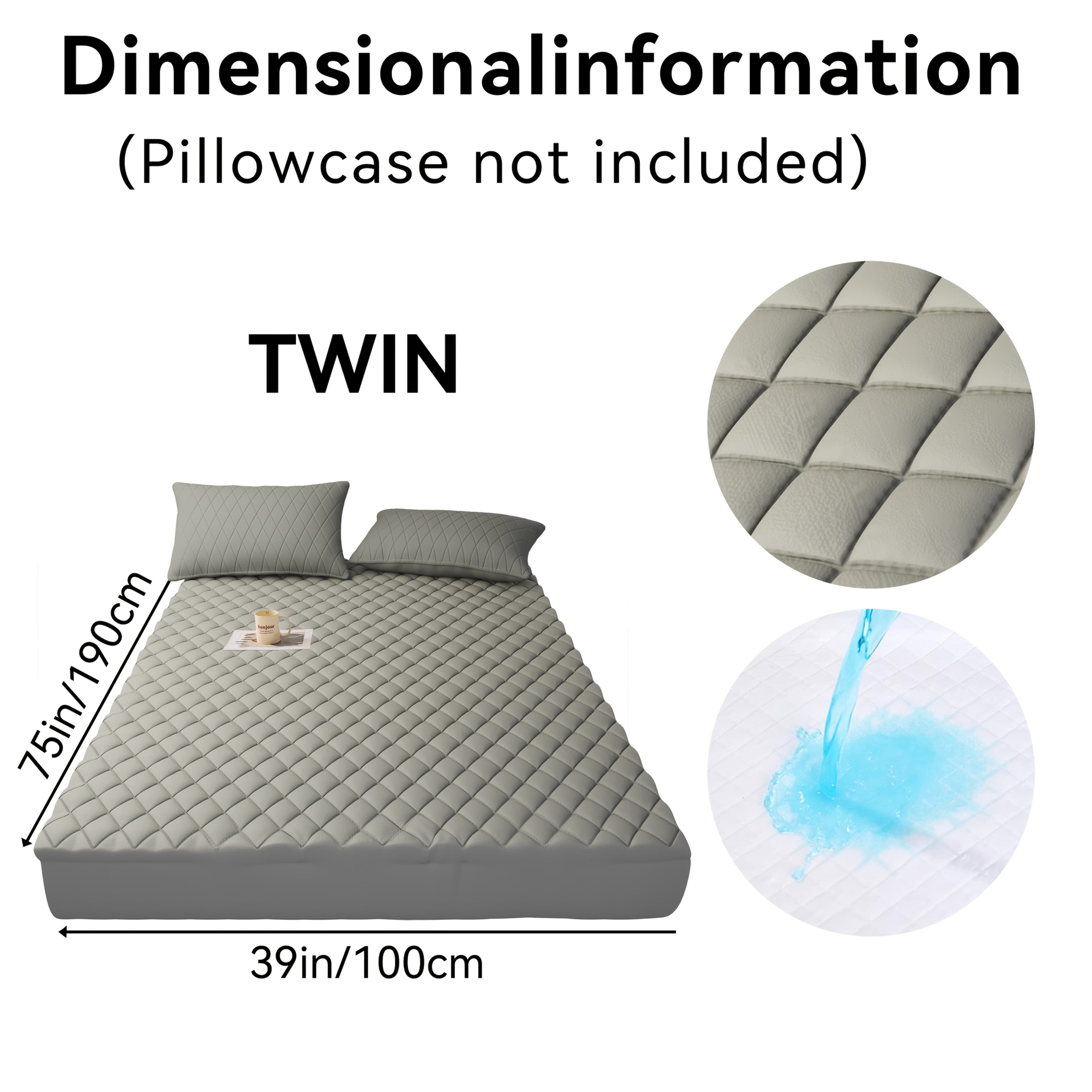 TEMU 1pc Waterproof Mattress Protector Deep Pocket Machine Washable Bedroom Guest Random Hotel Bedding Local Warehouse Easter Spring Promotion Room Decor Ideal Easter Gift (no Pillowcase)