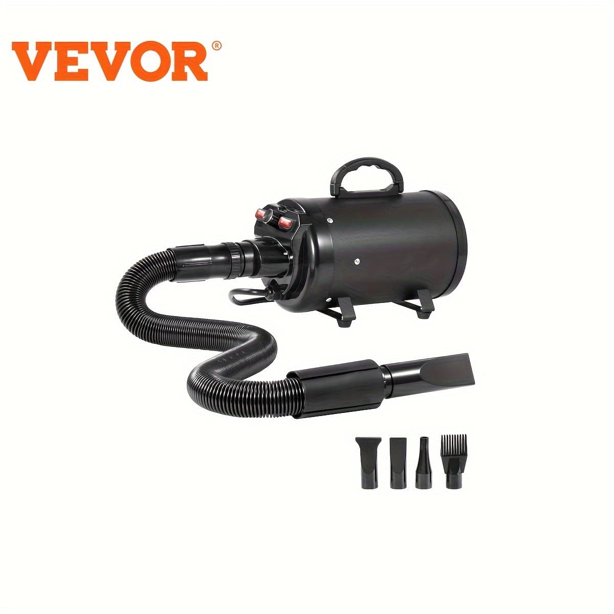 TEMU Vevor Dog Dryer, 2800w/4.3hp Dog Blow Dryer, Pet Grooming Dryer With Adjustable And Temperature Control, Pet Hair Dryer With 4 Nozzles And Extendable Hose, Black