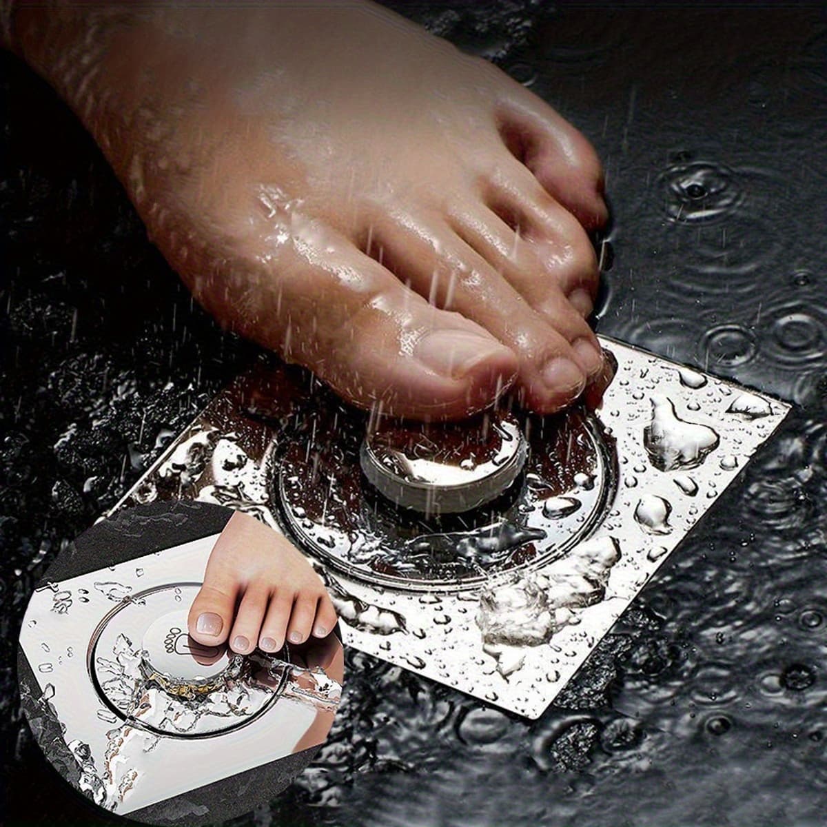 TEMU Universal Bathroom Floor Drain, With Rounded , Anti-clogging, And Quick Drainage, Ideal For And New Installations