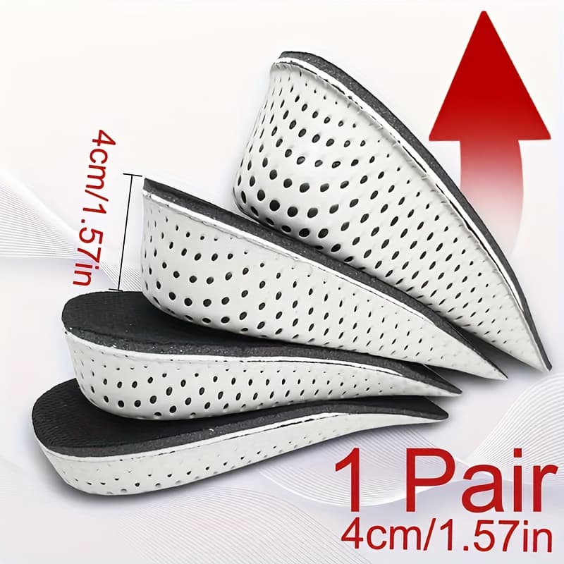 TEMU 1 Pair Breathable Memory Foam Height Increasing Insoles Invisible Height Increasing Heel Pads Shoe Insoles Height Increasing Insoles Unisex (4cm High)