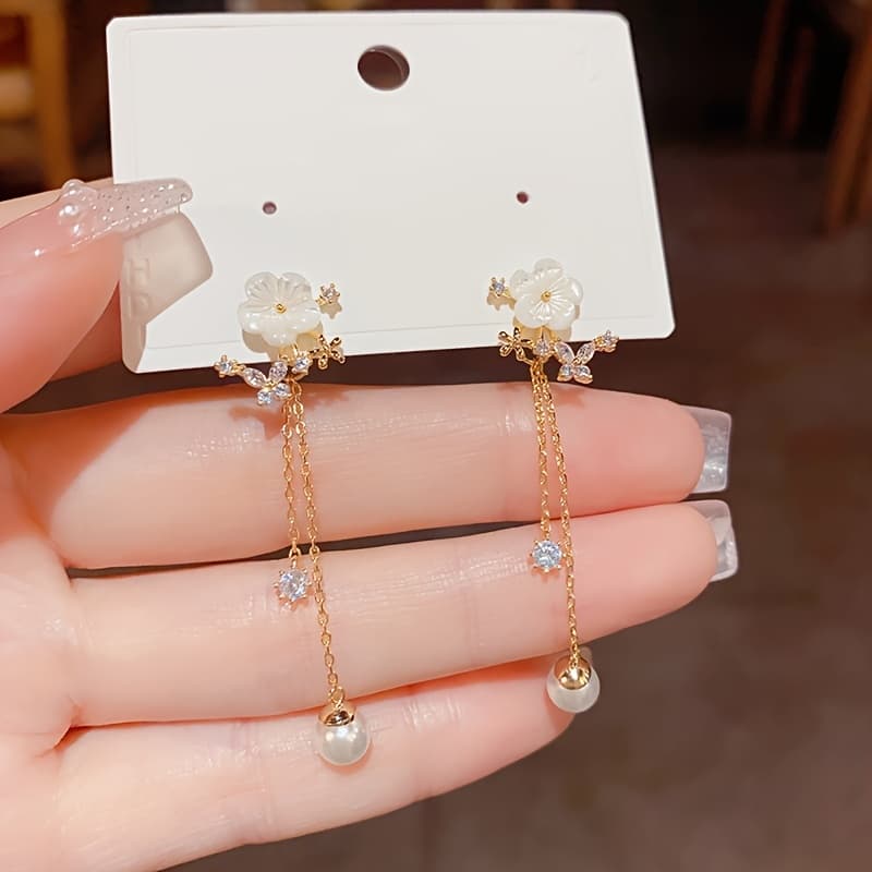TEMU A Pair Of Light Luxury Artistic Sweet And , 2 Earrings, Female Forest Earrings, Versatile And Fashionable Earrings