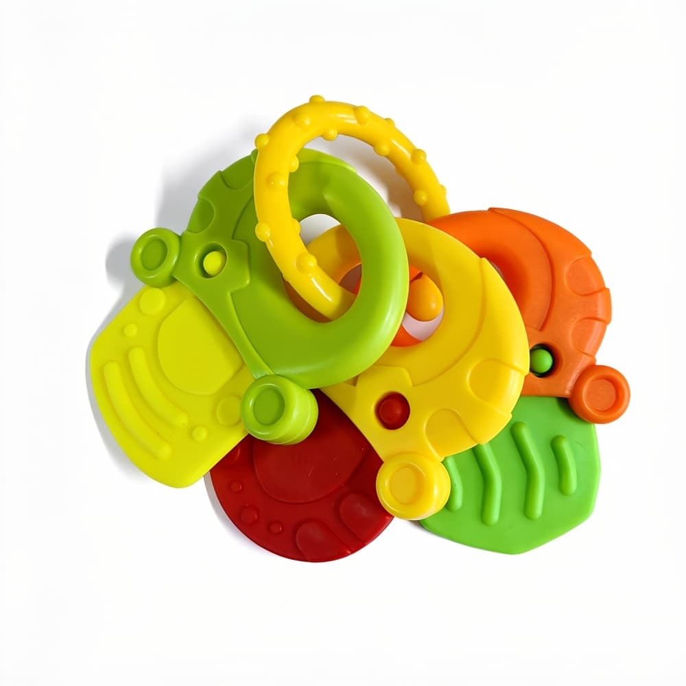TEMU 2pcs Teether Keys - Fruit - Soothing Baby Teether Toys For Infants - Gentle For Gums Colorful And Fun Toys - Safe And Durable Infant Baby Teething Toy, Design, New Parents
