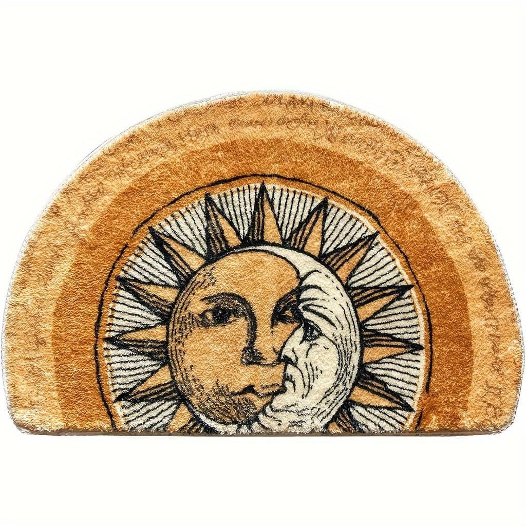 TEMU 28x20 Inches Absorbent Half Round Indoor Welcome Mat - Soft, Non-slip, Washable In Machine, And Long-lasting For Bedroom, Front, Back, And Outdoor Entrances - Easy To For