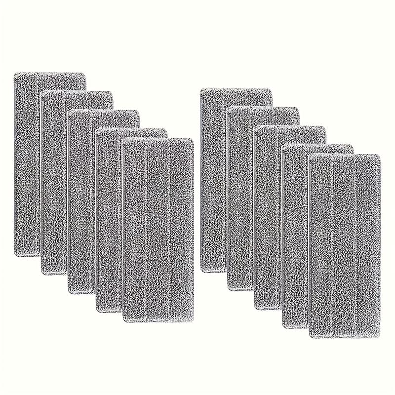 TEMU 10-pack Microfiber Mop Replacement Pads - Washable, Reusable Flat Floor Cleaning Cloths For Wet And Dry Mopping, Dust Removal, Easy-to-install Mop Heads, Suitable For Home And Office Supplies