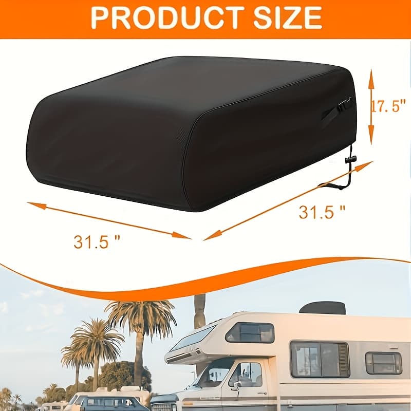 TEMU Conditioner Cover, Heavy Duty 600d Waterproof Dustproof Oxford Cloth Cover For Travel Trailer Roof A/c, Suitable For Ii, Outside Rv A/c Protective Accessories