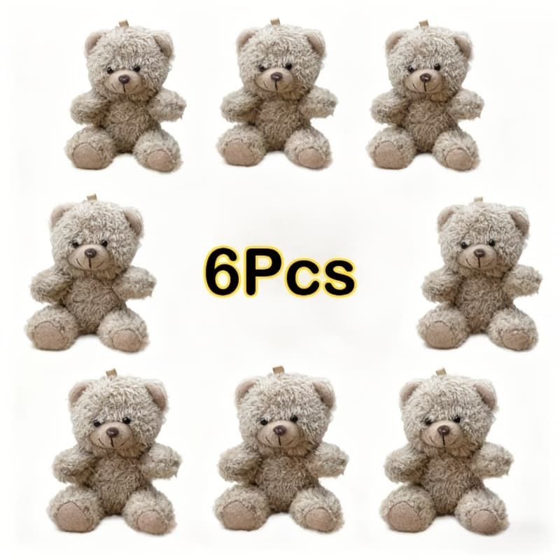 TEMU 6pcs Mini Teddy Suitable For: Wedding Decorations, Birthday Party Favors, Claw Machine Prizes, Keychain & Car Pendant, Photography Props