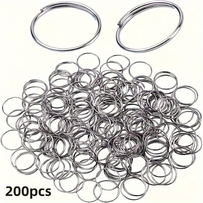 TEMU 200pcs, 0.44-inch Golden/silvery Steel Beaded Rings, Christmas/wedding Party Decorations, Craft Jewelry Decoration