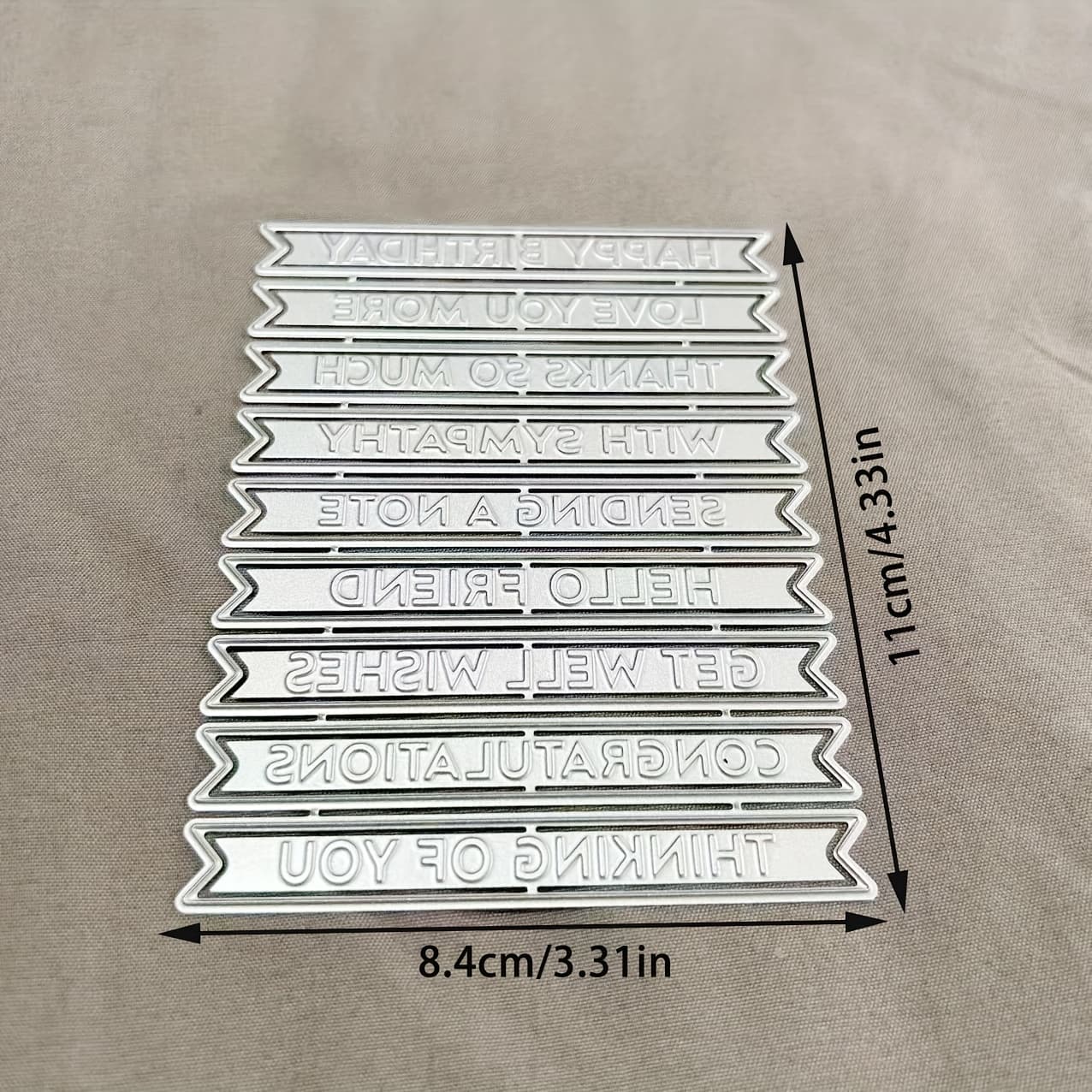 TEMU 1pc Words Metal Cutting Dies, Scrapbooking Embossing Stencil, Handmade Greeting Card Making Metal Die Cuts, Gift Card Making Tools