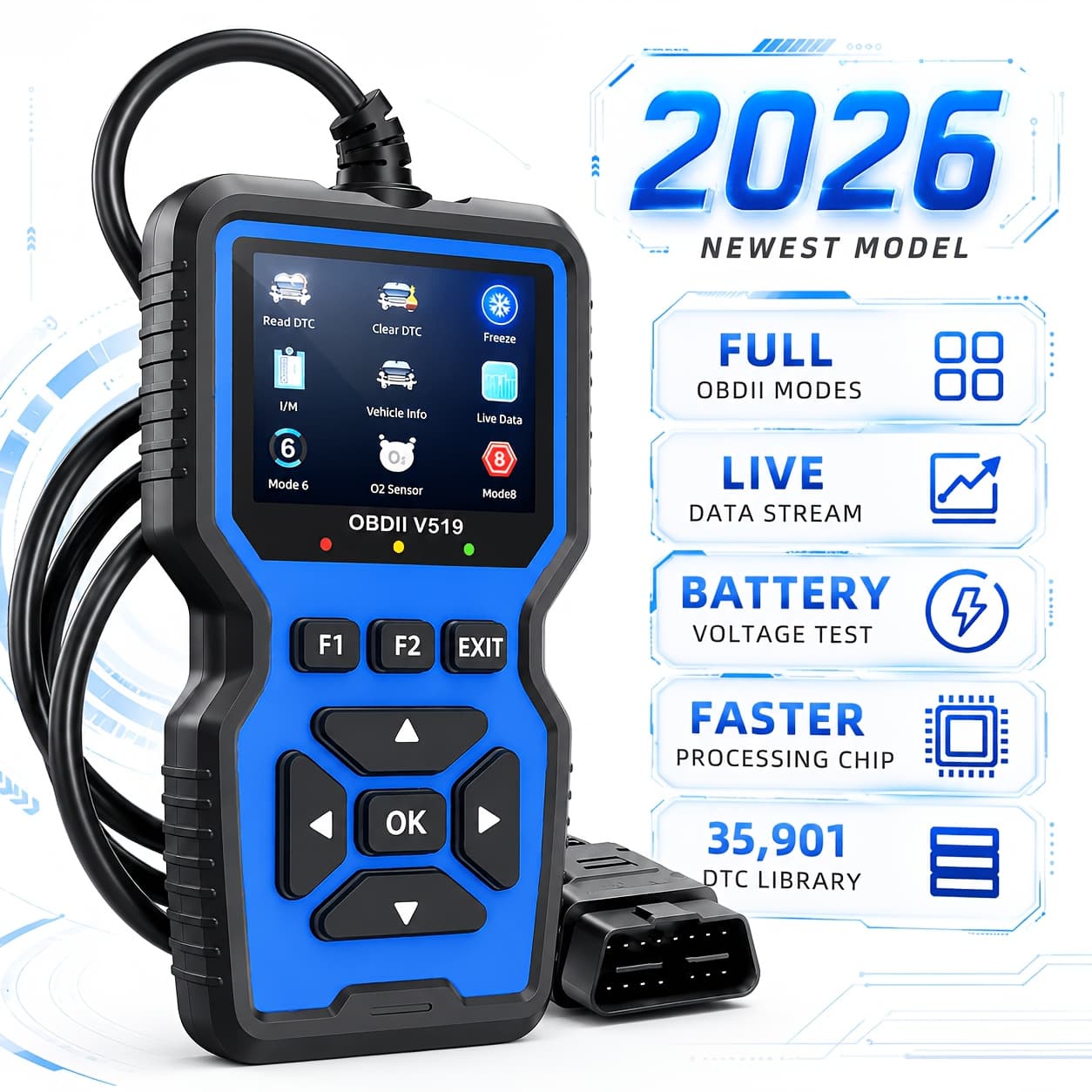 TEMU Scanner Code Reader Car Diagnostic Tool, Engine Fault Code Reader With Live Data//i/m Obdii Cars, Without Battery