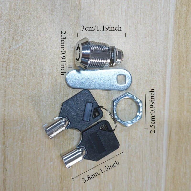 TEMU Alloy Cylinder Lock For Cupboard Drawers, Unpowered Security Lock Water-resistant And Requires Assembly - 1 Set