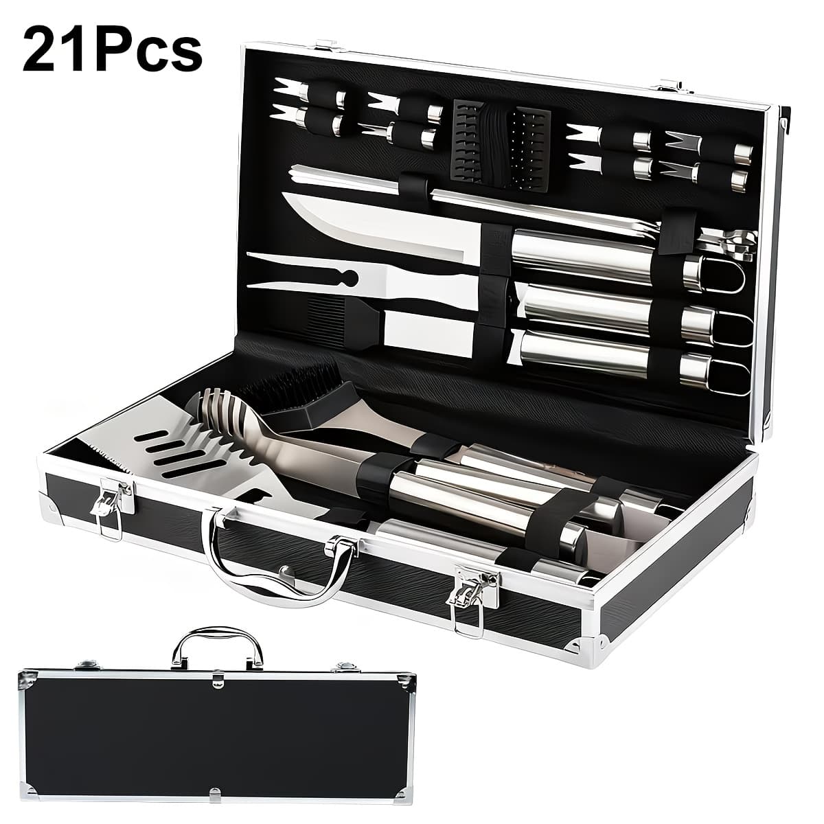 TEMU 9/21pcs Of Barbecue Accessories, Barbecue Sets, Men's , Indoor And Outdoor Barbecue Cooking Barbecue Tools, Camping.